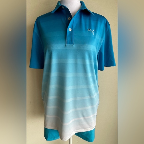 PUMA GOLF Junior GT Titan Stripe Polo Shirt SZ US XL - Picture 3 of 12
